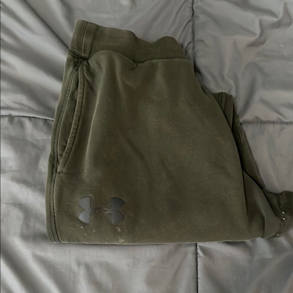 Under Armour Green Loose Fit Rival Sweatpant Size Medium